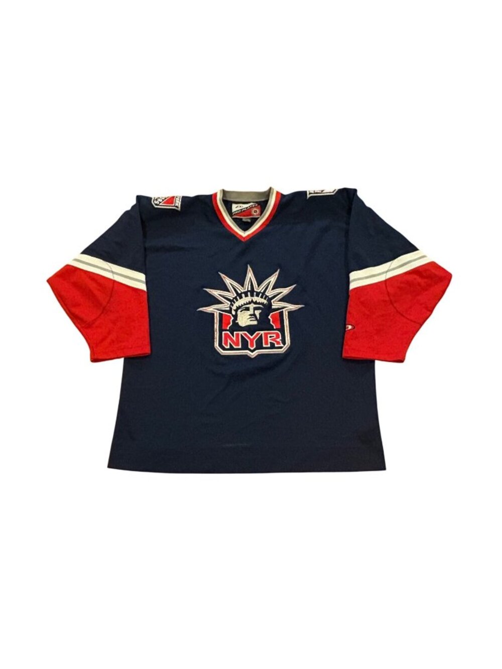 Vintage 90s Pro Player New York Rangers Lady Liberty NHL Hockey Jersey Men's L